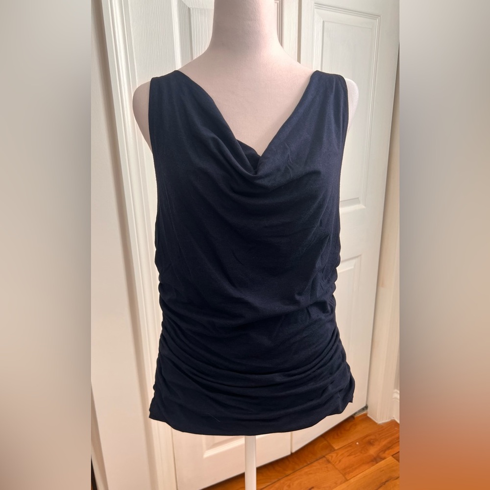 Banana Republic Factory Navy shirred sleeveless top | Large
